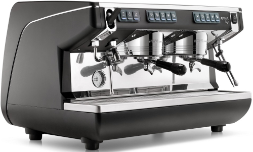 Кофемашина рожковая автоматическая NUOVA SIMONELLI APPIA LIFE 2GR V 220V BLACK+HIGH GROUPS+ECONOMIZER+EASY CREAM
