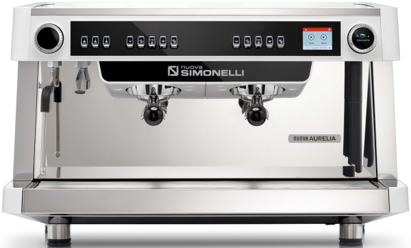 Кофемашина рожковая автоматическая NUOVA SIMONELLI NUOVA AURELIA MP 2GR 220V WHITE+HIGH GROUPS+AUTOPURGE+ E-MILK TECHNOLOGY